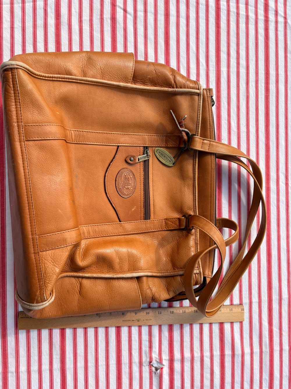 Large Leather Tote Bag in Tan with Shoulder Straps